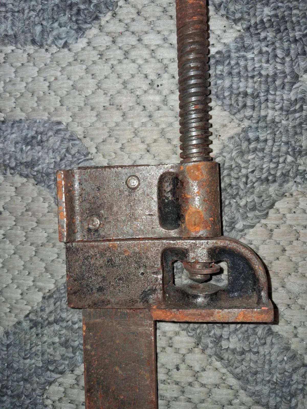 pair of antique beam clamps (or bar clamps) traditionally used in woodworking to hold large pieces o 3